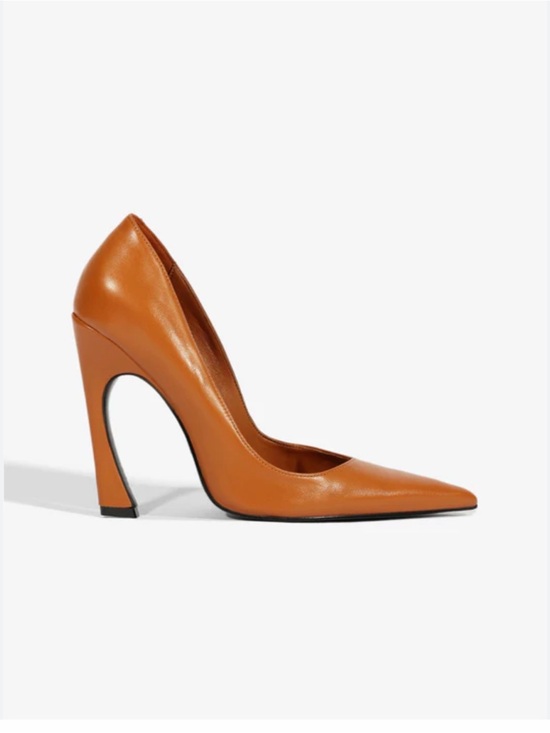 SCHUTZ Shoes - Lexi high SCHUTZ Sculpted Pointed Toe Pumps Cognac Leather Heels Size 7.5B